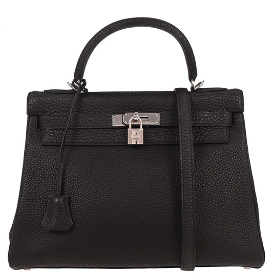 Hermes Black Togo Kelly 32 Retourne 2way Shoulder Handbag
