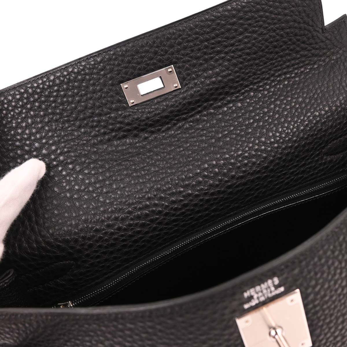 Hermes Black Togo Kelly 32 Retourne 2way Shoulder Handbag