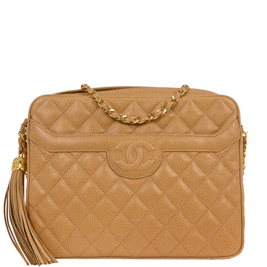 Chanel Beige Caviar Camera Bag Large