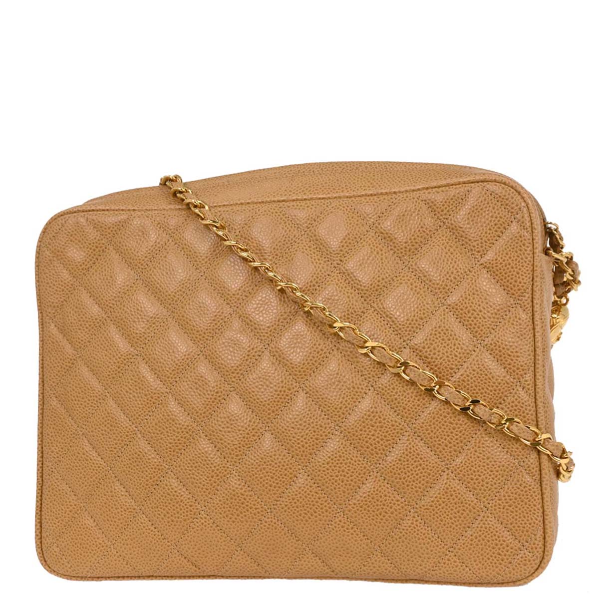 Chanel Beige Caviar Camera Bag Large