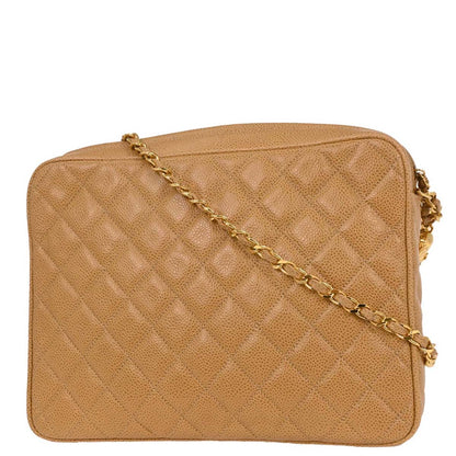 Chanel Beige Caviar Camera Bag Large