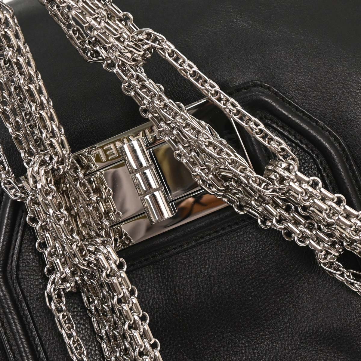 Chanel Black Lambskin Mademoiselle Lock Handbag