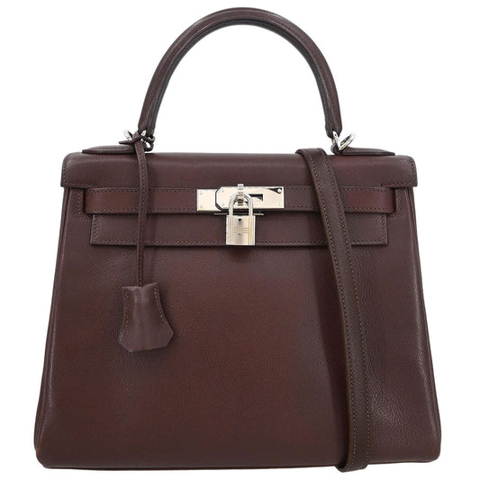 Hermes Havane Veau Evergrain Kelly 28 Retourne 2way Shoulder Handbag