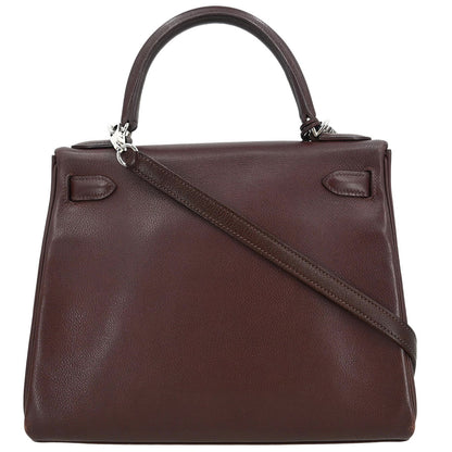 Hermes Havane Veau Evergrain Kelly 28 Retourne 2way Shoulder Handbag