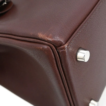 Hermes Havane Veau Evergrain Kelly 28 Retourne 2way Shoulder Handbag