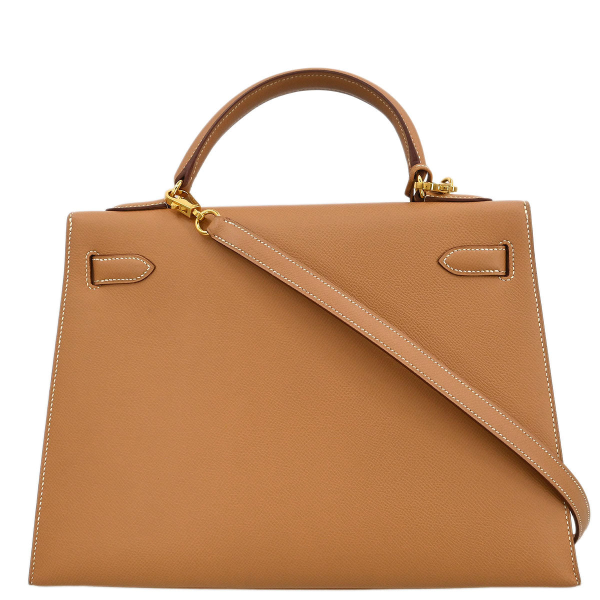 Hermes Natural Courchevel Kelly 32 Sellier 2way Shoulder Handbag