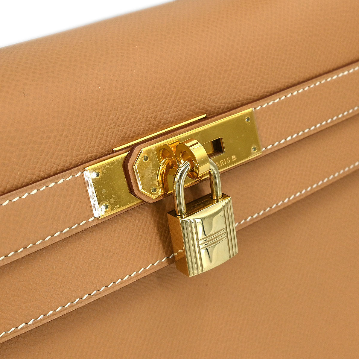 Hermes Natural Courchevel Kelly 32 Sellier 2way Shoulder Handbag