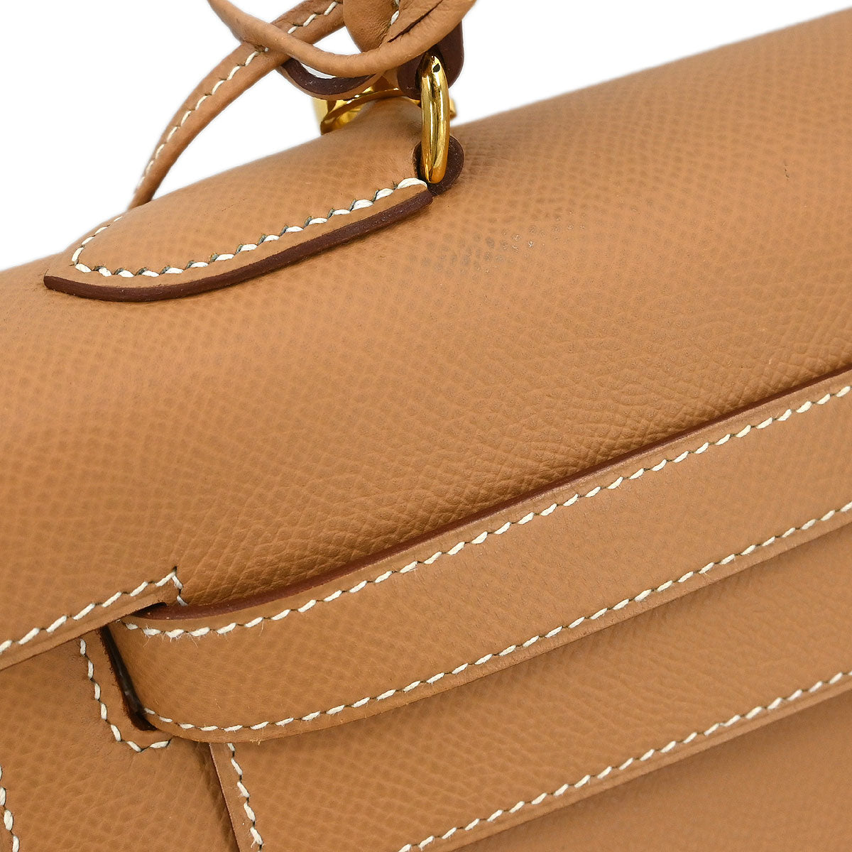 Hermes Natural Courchevel Kelly 32 Sellier 2way Shoulder Handbag