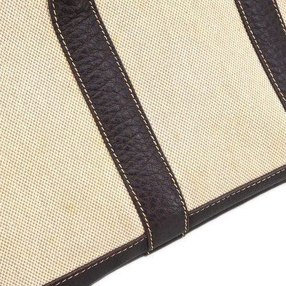 Hermes Beige Toile H Buffalo Garden Party 30 TPM Tote Bag