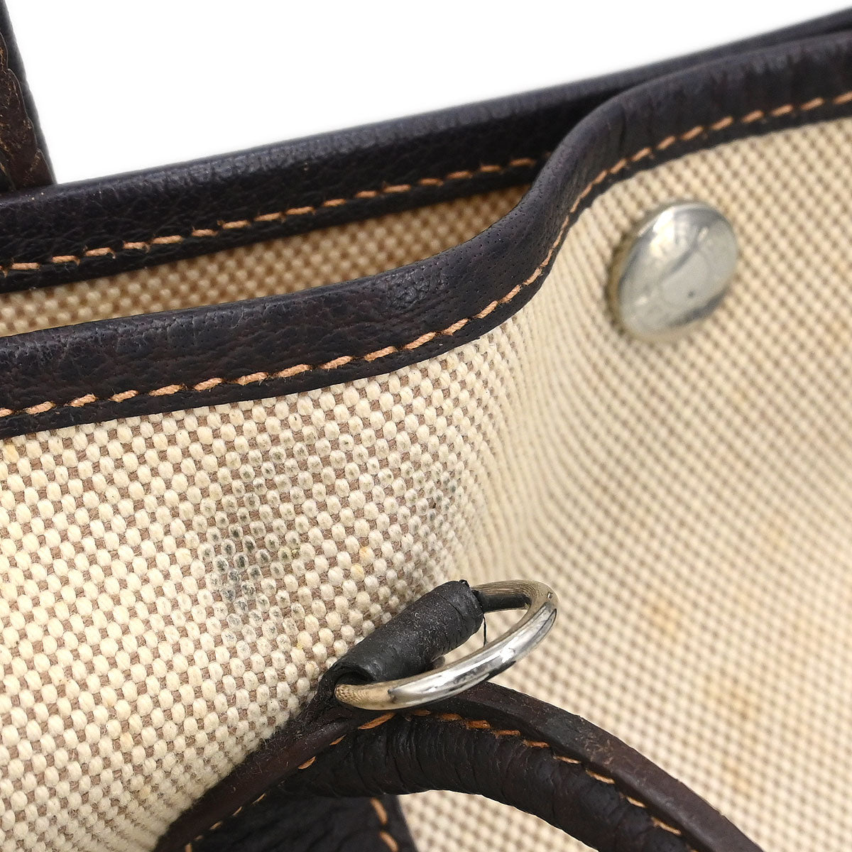 Hermes Beige Toile H Buffalo Garden Party 30 TPM Tote Bag