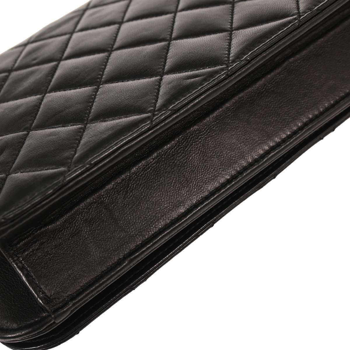 Chanel Black Lambskin Turnlock Small Full Flap Shoulder Bag