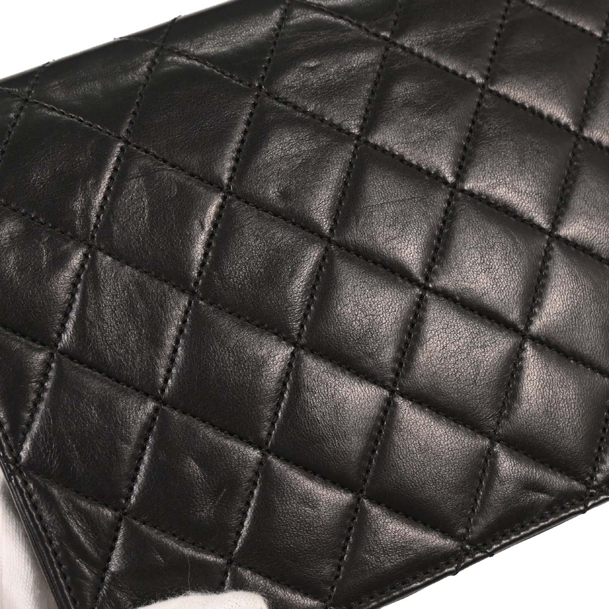 Chanel Black Lambskin Turnlock Small Full Flap Shoulder Bag