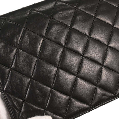 Chanel Black Lambskin Turnlock Small Full Flap Shoulder Bag