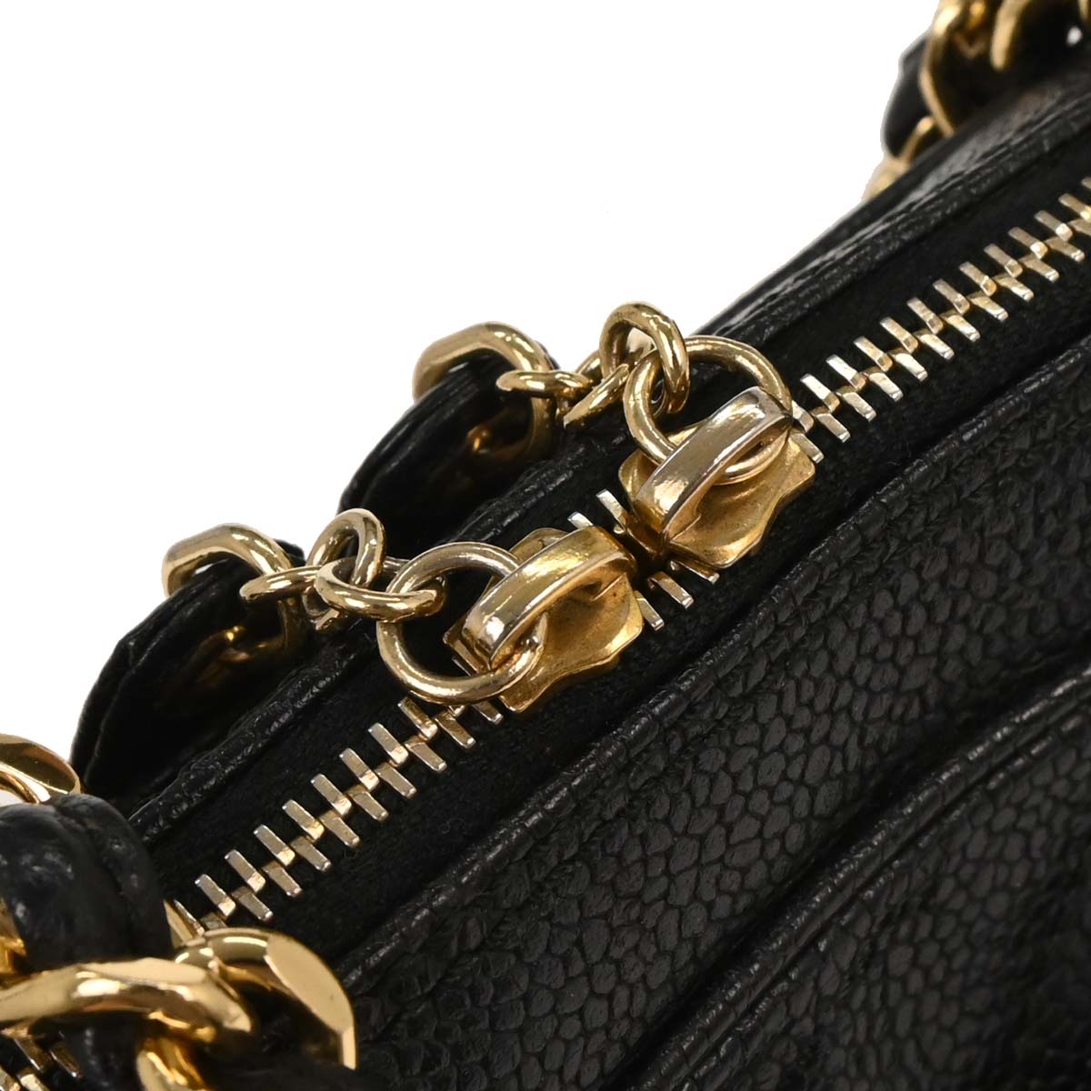 Chanel Black Caviar Chevron Handbag