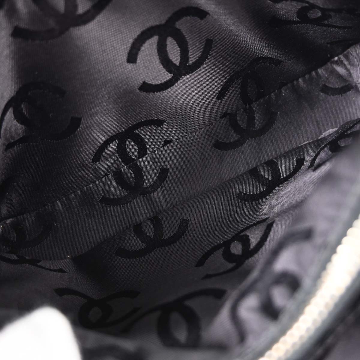 Chanel Black Caviar Chevron Handbag