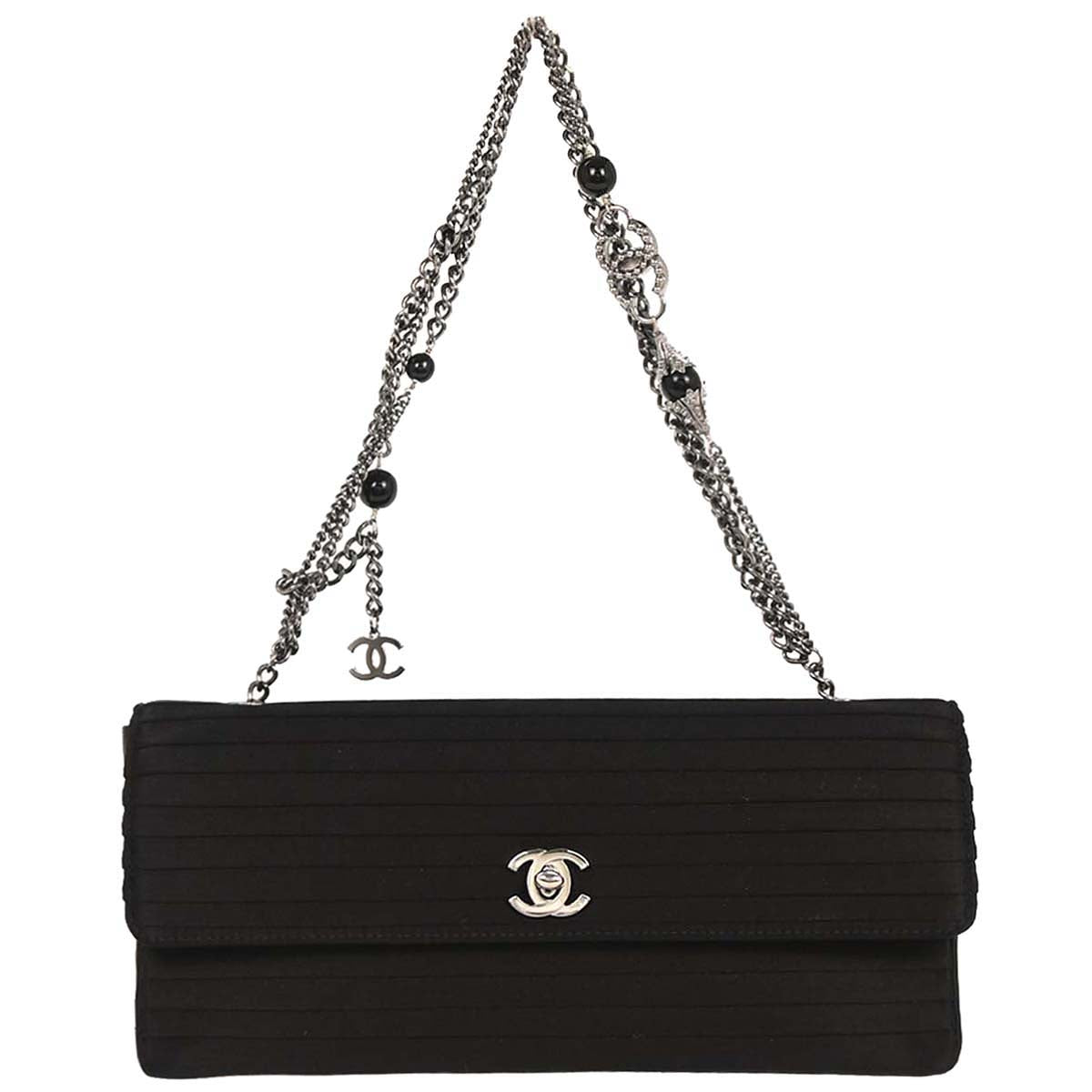 Chanel Black Satin Handbag