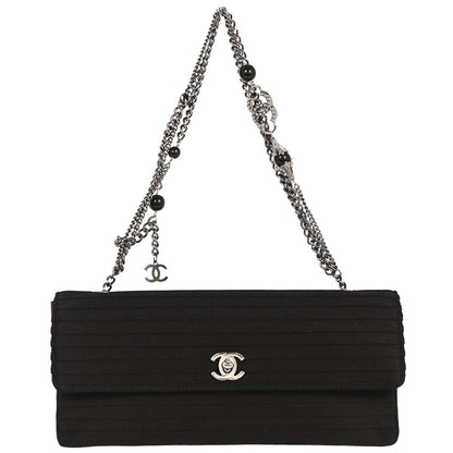 Chanel Black Satin Handbag