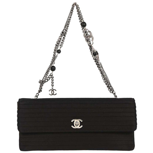 Chanel Black Satin Handbag