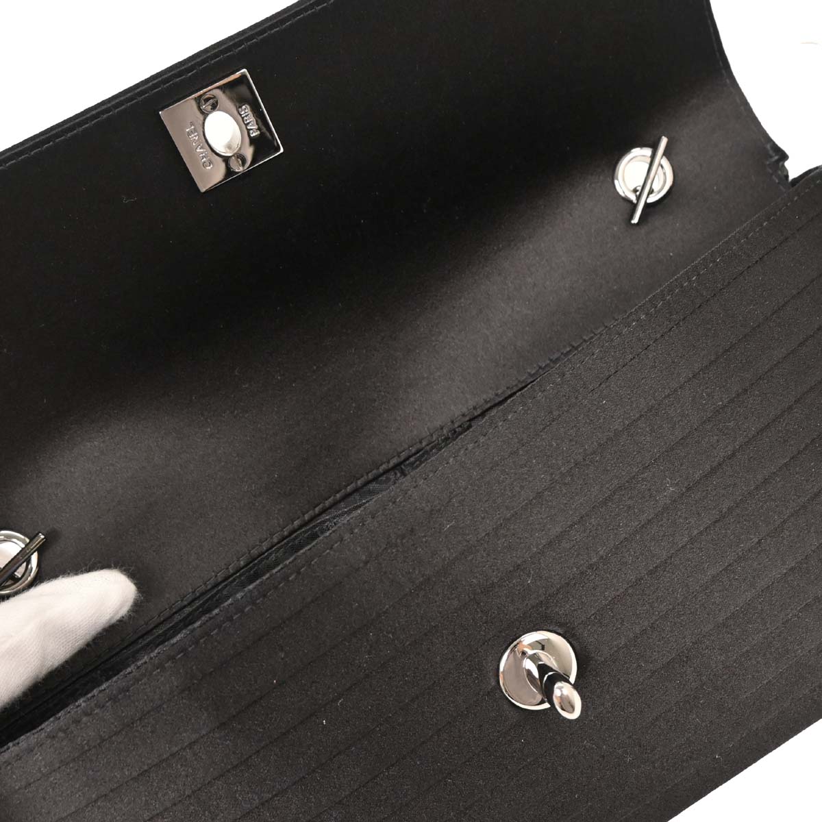 Chanel Black Satin Handbag