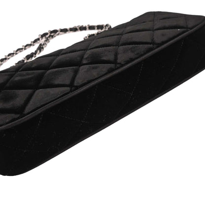 Chanel Black Velvet East West Shoulder Bag