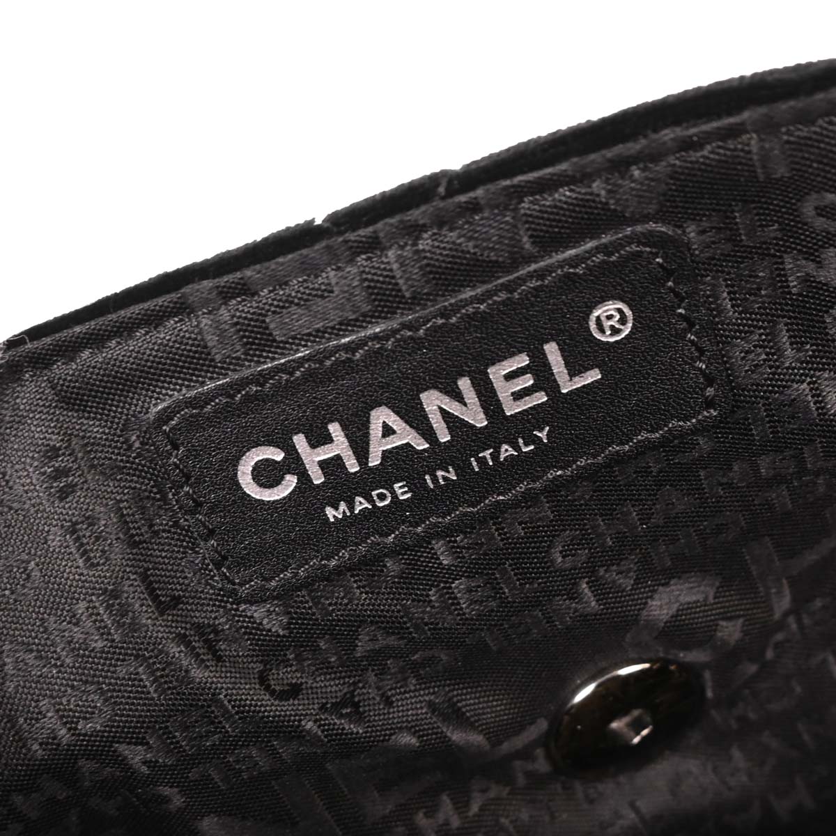 Chanel Black Velvet East West Shoulder Bag