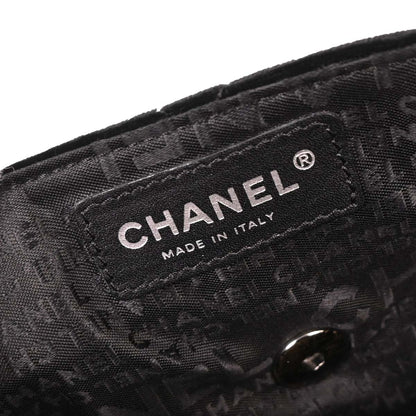 Chanel Black Velvet East West Shoulder Bag