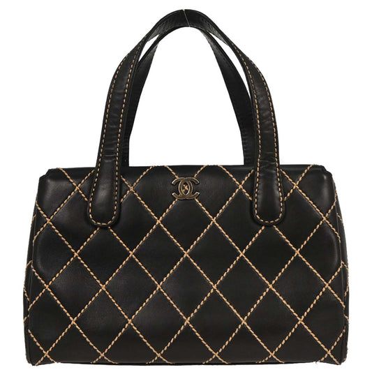 Chanel Black Calfskin Wild Stitch Handbag