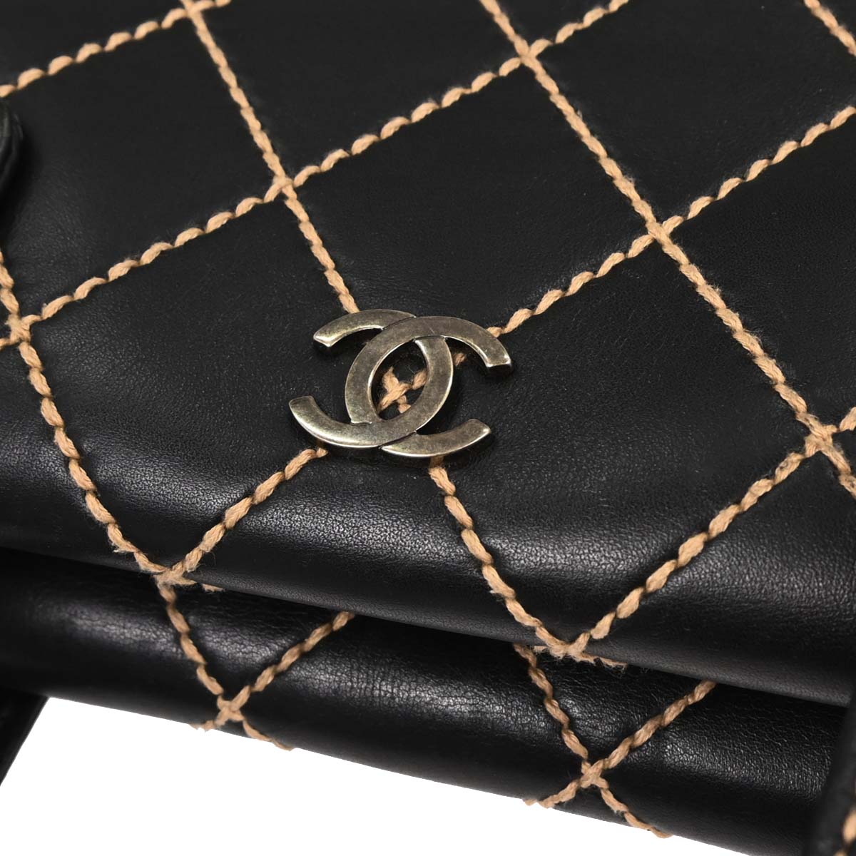 Chanel Black Calfskin Wild Stitch Handbag