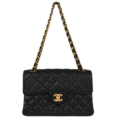 Chanel Black Caviar Double Sided Flap Handbag