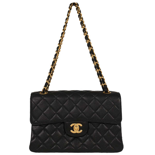 Chanel Black Caviar Double Sided Flap Handbag
