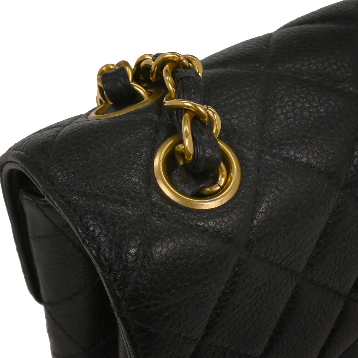 Chanel Black Caviar Double Sided Flap Handbag