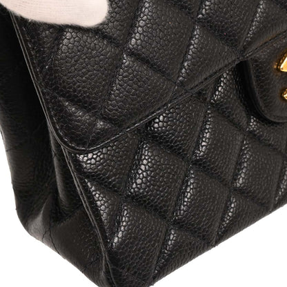 Chanel Black Caviar Double Sided Flap Handbag