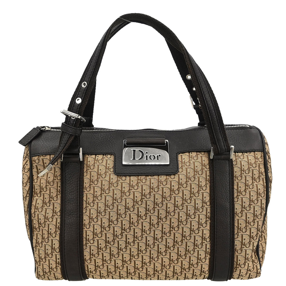 Christian Dior Beige Canvas Trotter Handbag