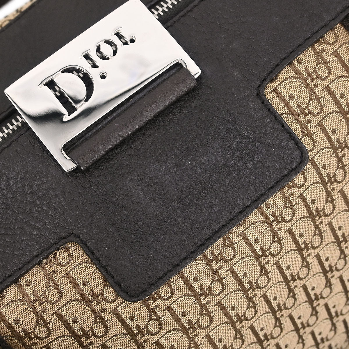 Christian Dior Beige Canvas Trotter Handbag