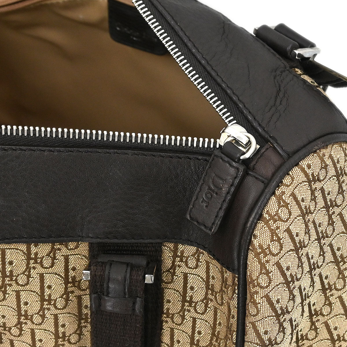 Christian Dior Beige Canvas Trotter Handbag