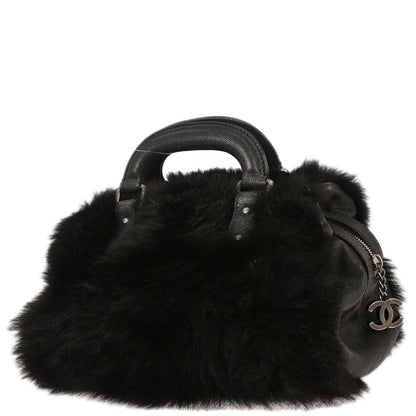 Chanel * 2005-2006 Black Lapin Fur Caviar Handbag