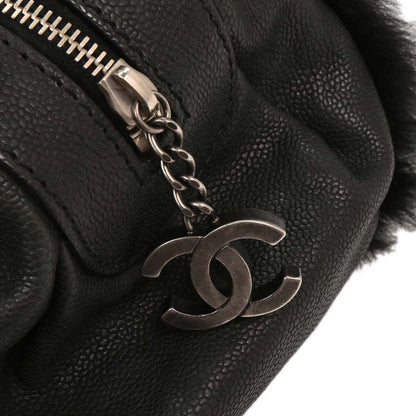Chanel * 2005-2006 Black Lapin Fur Caviar Handbag