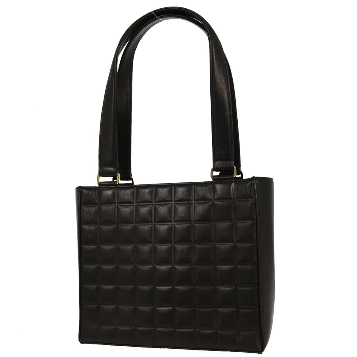 Chanel Black Lambskin Choco Bar Tote Shoulder Bag