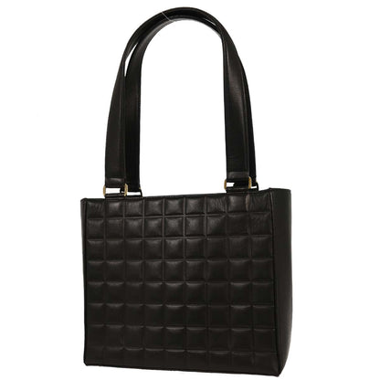 Chanel Black Lambskin Choco Bar Tote Shoulder Bag
