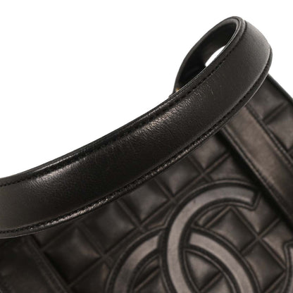 Chanel Black Lambskin Choco Bar Tote Shoulder Bag