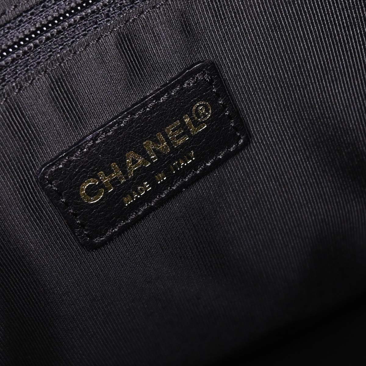 Chanel Black Lambskin Choco Bar Tote Shoulder Bag