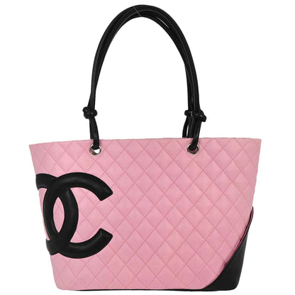 Chanel Pink Calfskin Cambon Ligne Tote Handbag