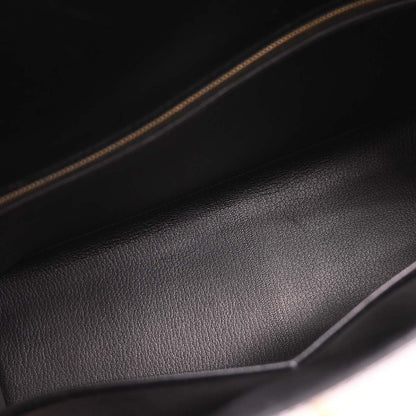 Hermes Black Box Calf Kelly 35 Sellier 2way Shoulder Handbag