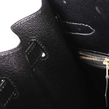 Hermes Black Box Calf Kelly 35 Sellier 2way Shoulder Handbag