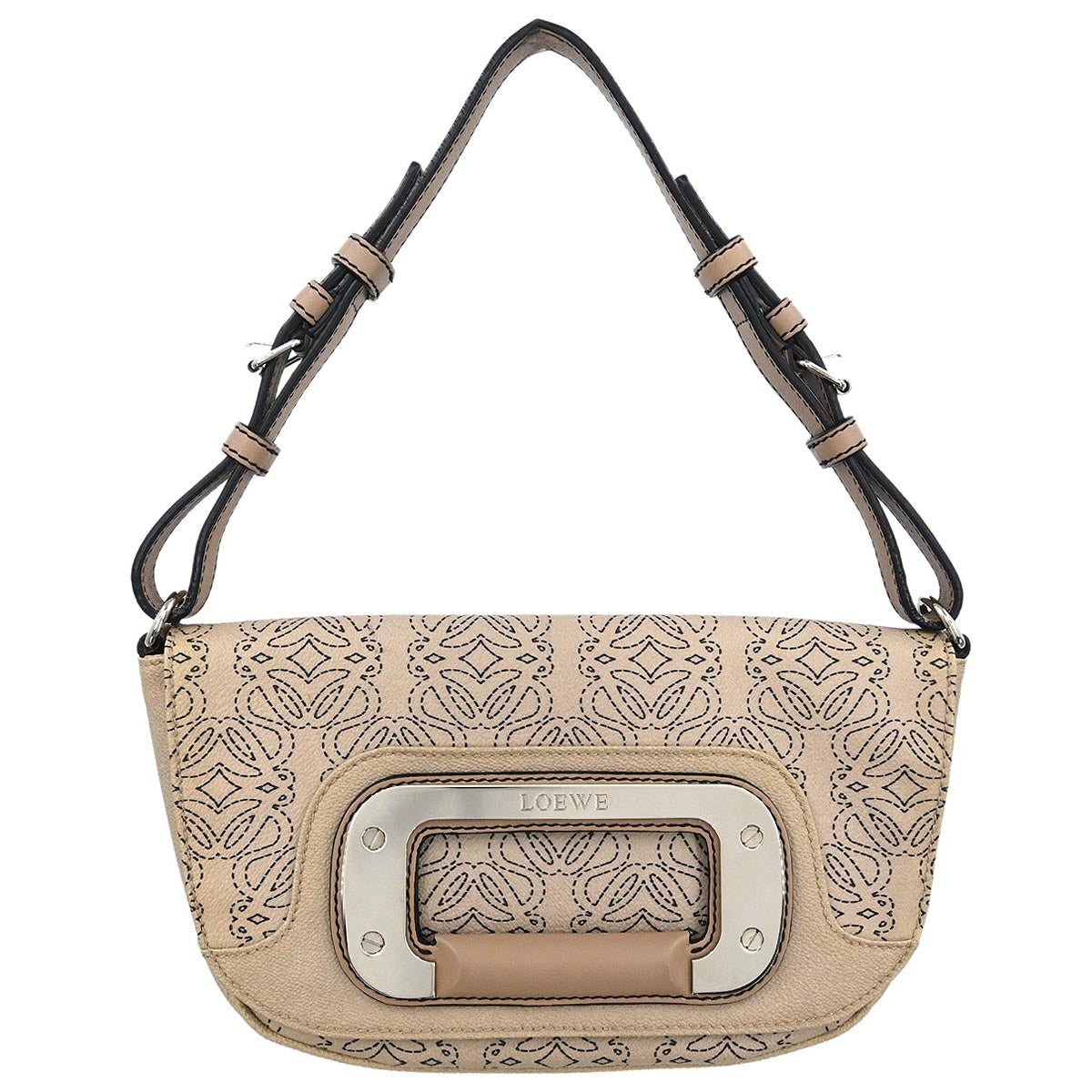Loewe * Beige Leather Anagram Handbag