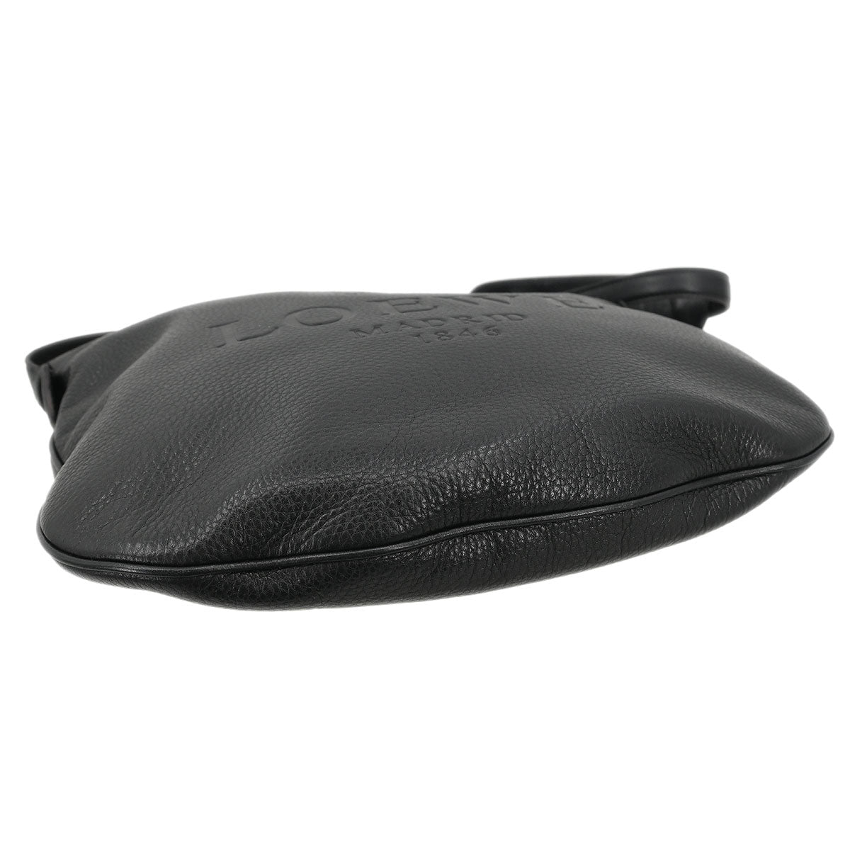 Loewe * Black Leather Heritage Shoulder Bag