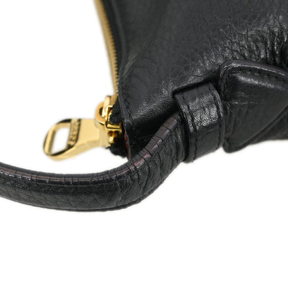 Loewe * Black Leather Heritage Shoulder Bag