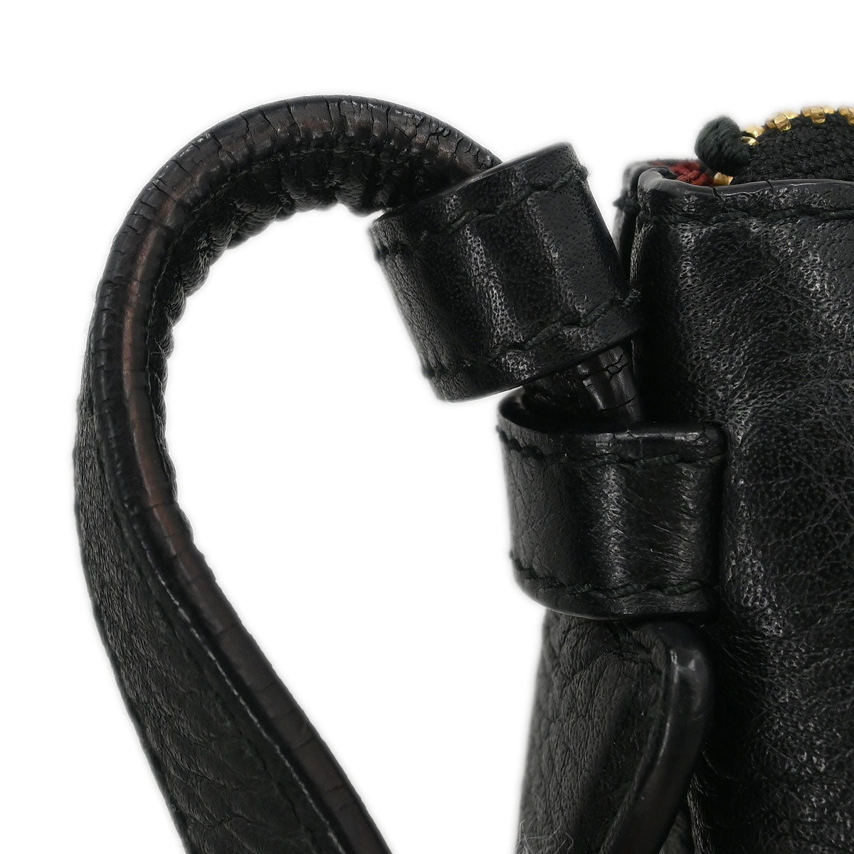 Loewe * Black Leather Heritage Shoulder Bag