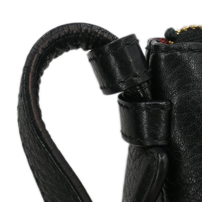 Loewe * Black Leather Heritage Shoulder Bag