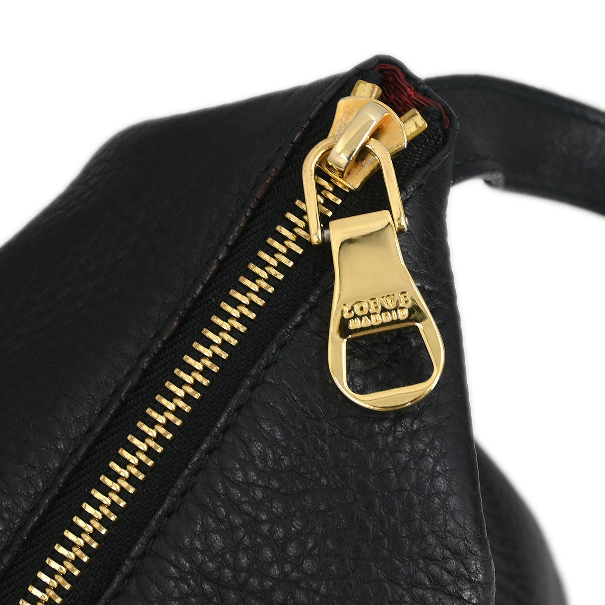 Loewe * Black Leather Heritage Shoulder Bag